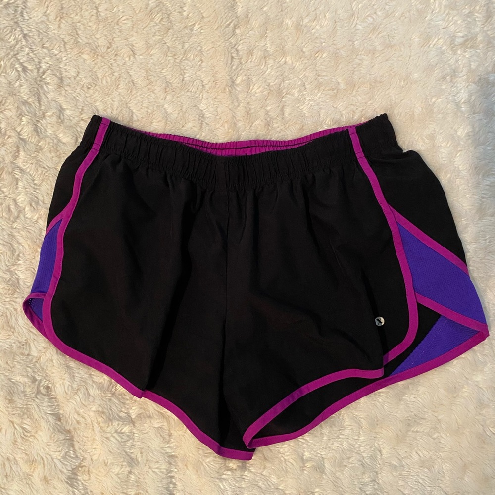 Black and Purple Athletic Shorts
